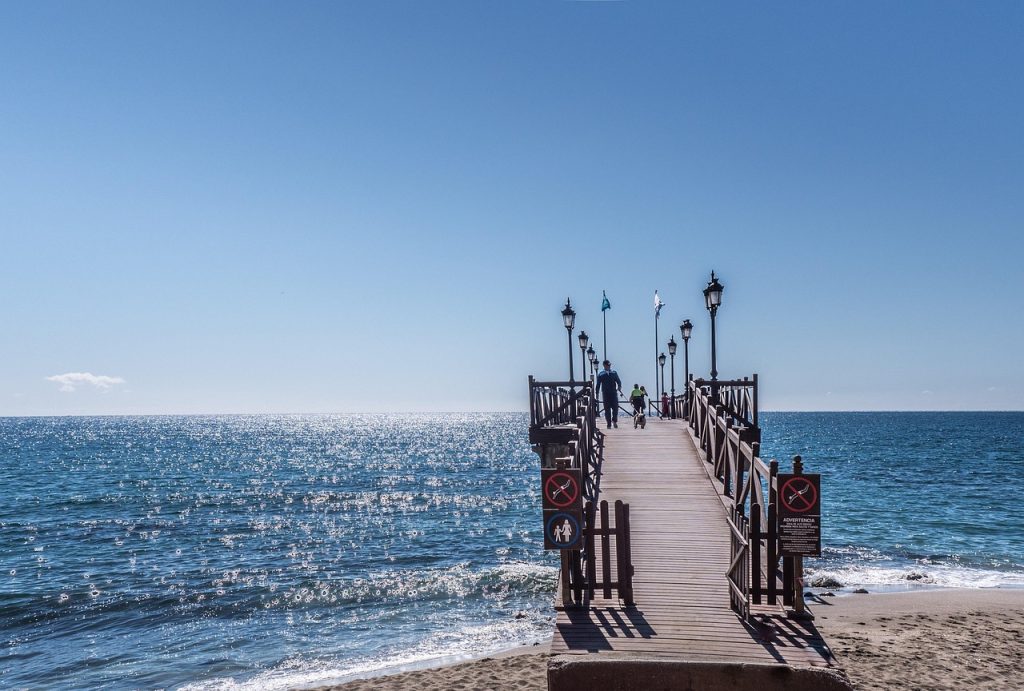 jetty, marbella, marbella club, malaga, andalusia, spain, beach, costa, nature, sea, sand, blue, costa del sol